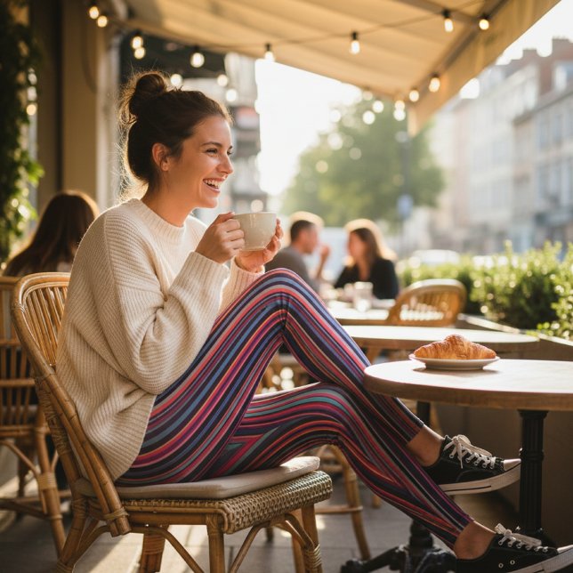 Leggings Vibrant Multicolor Vertical Stripes (Créateur téléchargé)