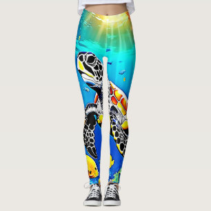 Leggings Vibrant Turtle Reef Life