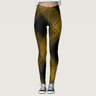 Leggings Vibrant Yellow and Black Buffalo Plaid Leggings,