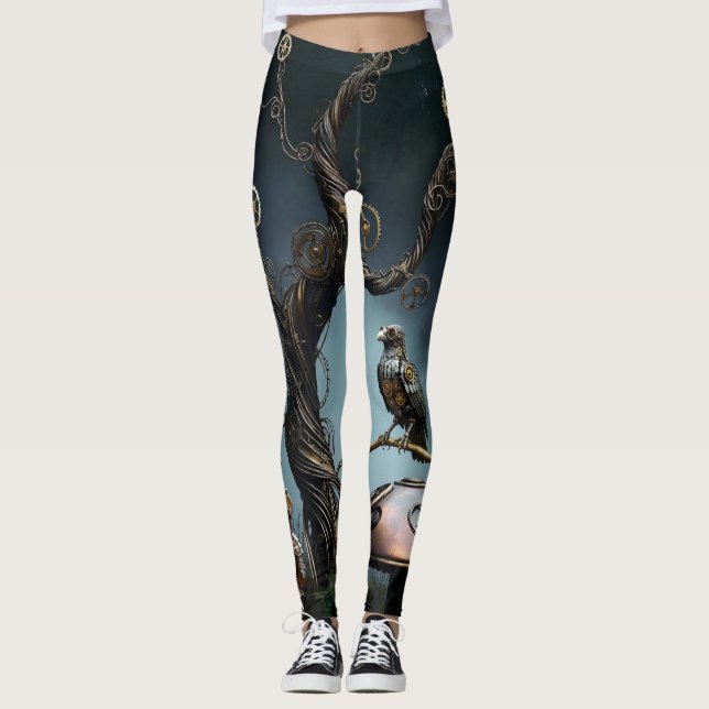Leggings Victorian Clockwork Gummy Bear Mechanical Raven (Devant)