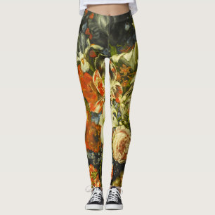 Leggings Vie morte avec fleurs et fruits