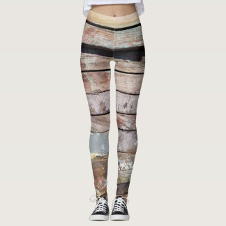 Leggings Vieux bois rustique bateau en bois plank