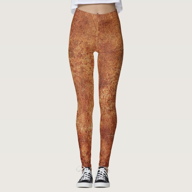 Leggings Vieux Grunge Texture métallique rustique (Devant)