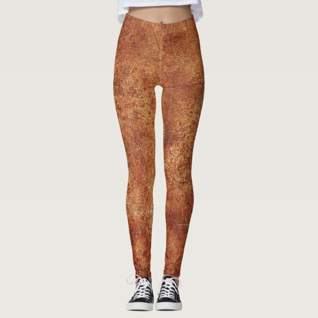 Leggings Vieux Grunge Texture métallique rustique (Devant)