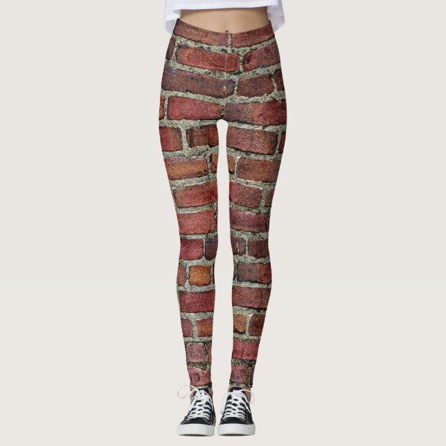 Leggings Vieux mur en briques rouges (Devant)
