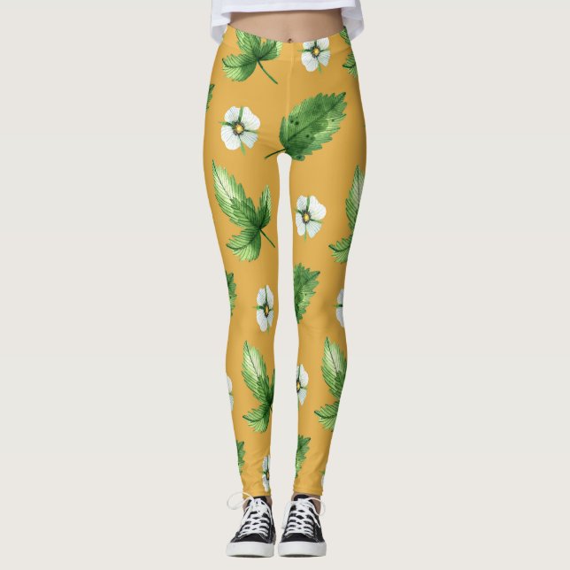 Leggings Vigne de fleurs de passion (Devant)
