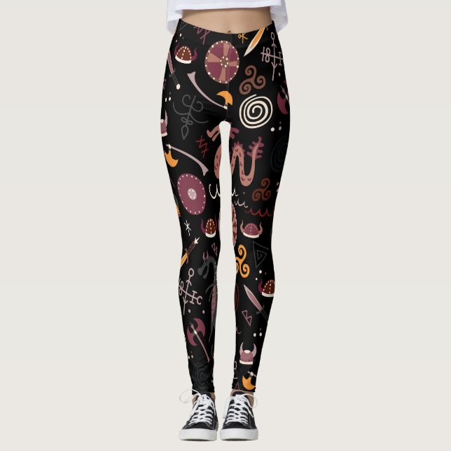 Leggings Viking : Conception Graphique, Intransparente. (Devant)