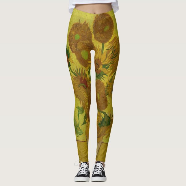 Leggings Vincent Van Gogh 15 Peinture de tournesols (Devant)