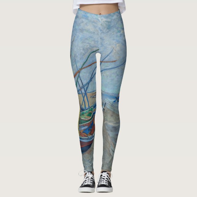 Leggings Vincent Van Gogh - Bateaux de pêche sur la plage (Devant)