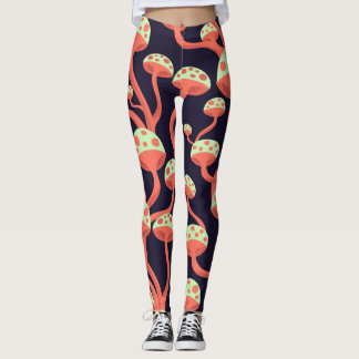 Leggings Vintage Graphics Champignons Motif sans couture