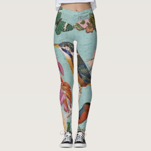 Leggings Vintage joli papillon d'été en fleurs