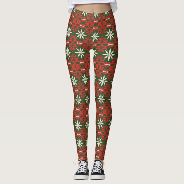 Leggings Vintage Noël/motif d'hiver (Devant)