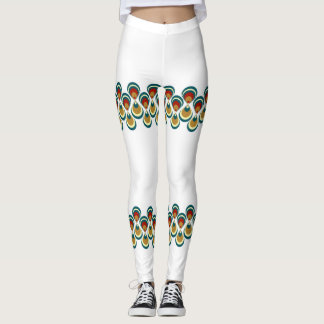 Leggings Vintage paon on white