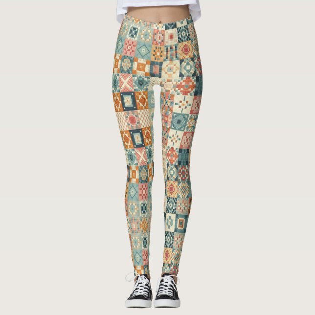 Leggings Vintage, patchwork, paré (Devant)