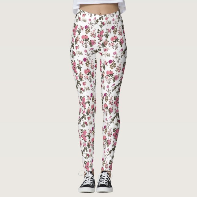 Leggings Vintage Pink Roses (Devant)