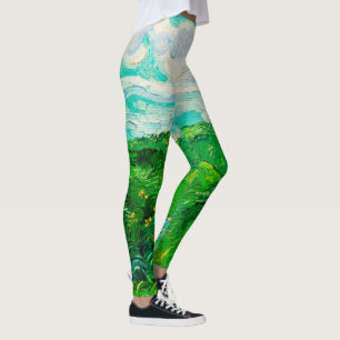 Leggings Vintage Vincent Van Gogh Green Blé Fields