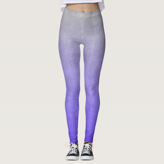 Leggings Violet bleu gris rustique ombre (Devant)