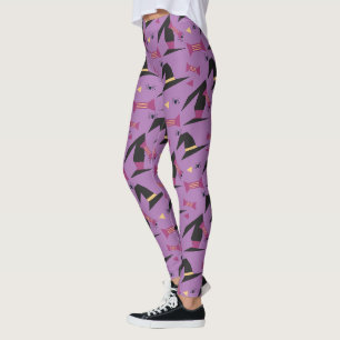 Leggings violets d'araignée de bonbon de chapeau d