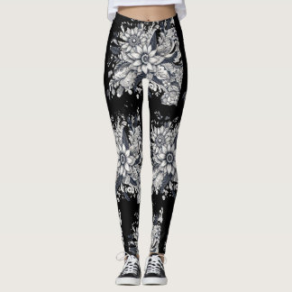 Leggings visage de femme abstrait