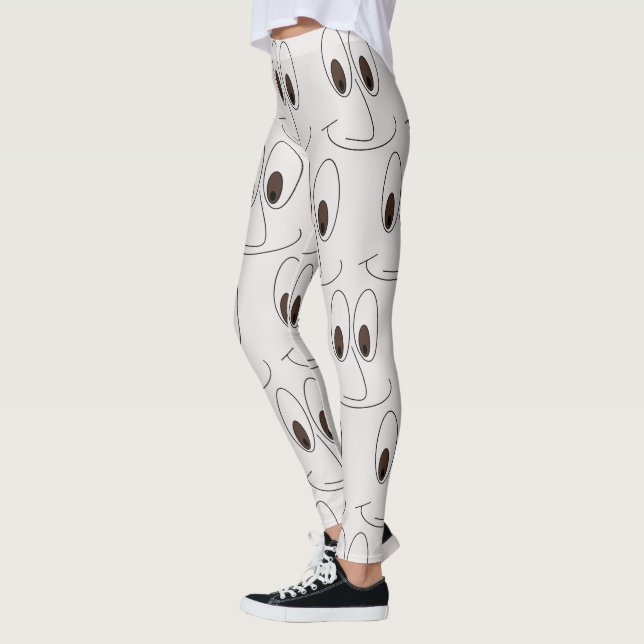 Leggings Visage souriant Motif drôle (Gauche)