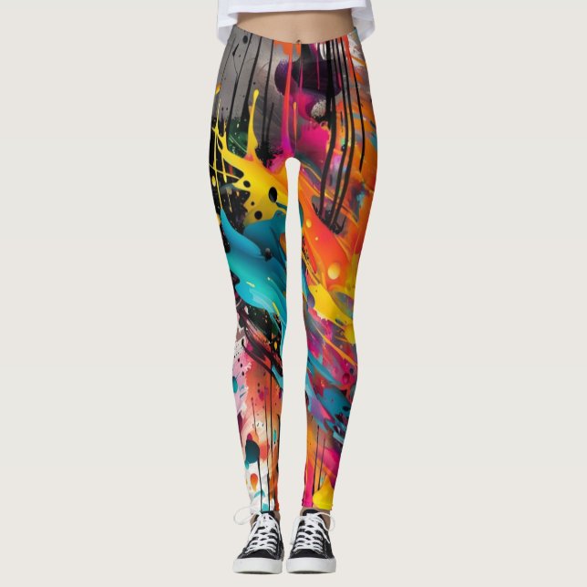 Leggings Vivid Chaos Splash Graffiti (Devant)