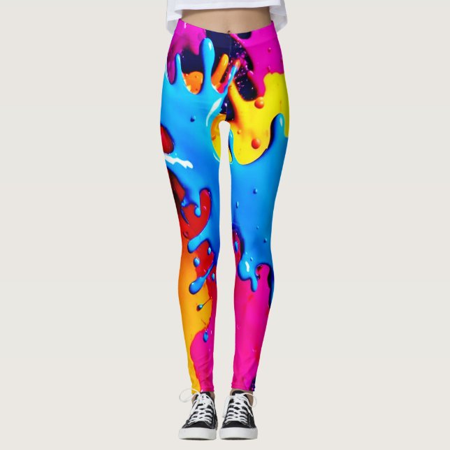 Leggings Vivid Color Splash Art (Devant)