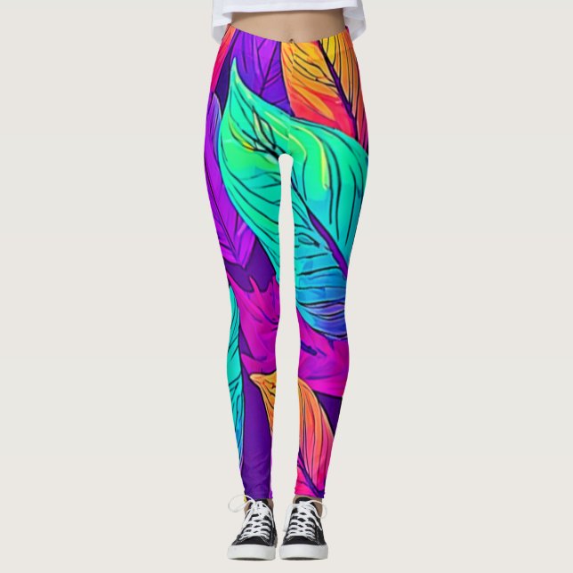 Leggings Vivid Motif feuille (Devant)