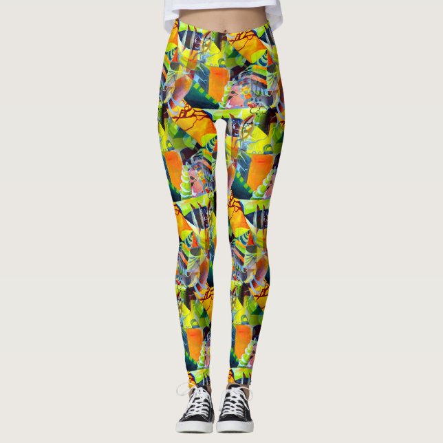 Leggings Vivid Rêves contemporains dans l'armoire d'aquarel (Devant)