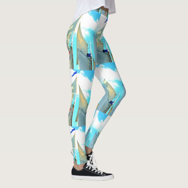 Leggings voiles de goélette bleu (Droite)