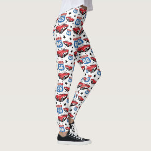Leggings Voiture de sport classique rouge C1 1961 Route 66