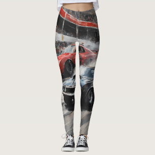 Leggings Voitures Red & Black Muscle