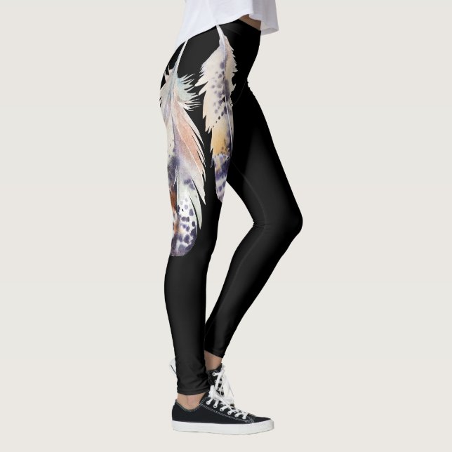 Leggings Vol de *~* des plumes de liberté sur le noir (Droite)