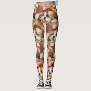 Leggings Votre chiot chien animal de compagnie motif photo 