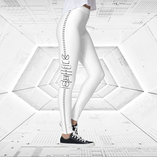 Leggings Votre nom en tant que glyphes Aliens Blanc (Créateur téléchargé)
