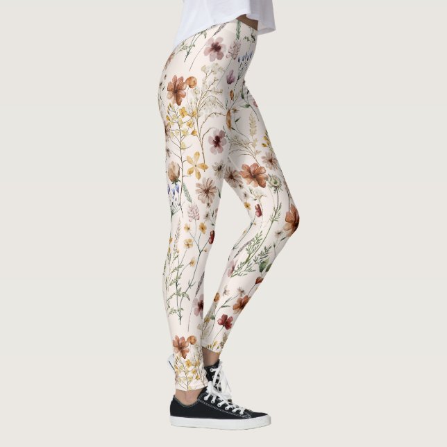 Leggings Watercolor Boho Floral Pattern (Droite)