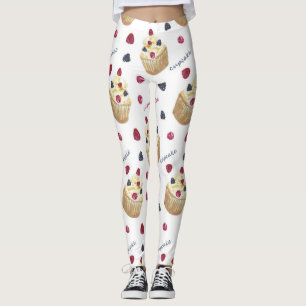 Leggings Watercolor cupcakes