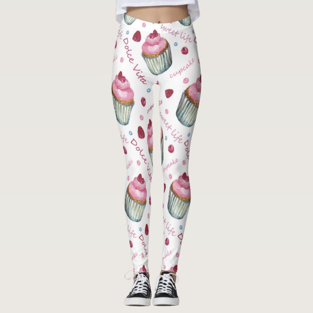 Leggings Watercolor cupcakes (Devant)