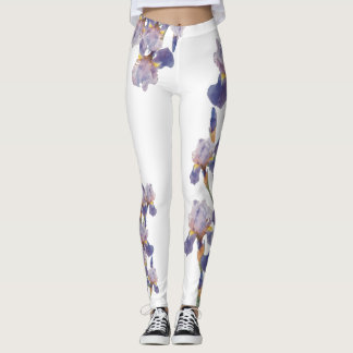 Leggings Watercolor Painted Iris Flower