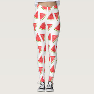 Leggings Watermelon Rouge aquarelle de fruit Motif alimenta