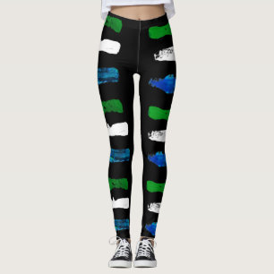 Leggings WAYout Arts Sierra Leone Drapeau Marques de peintu