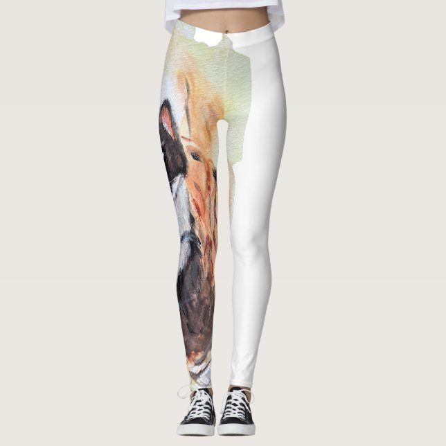 Leggings Weasel Humour magique Totem Harmonie Aquarelle Mys (Devant)
