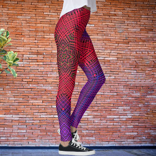 Leggings Weaver Mandala rouge et violet