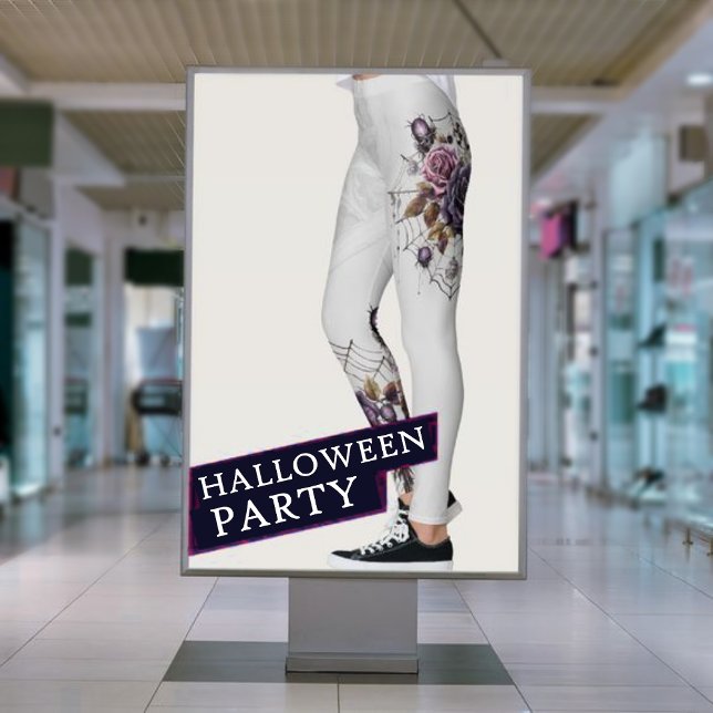 Leggings Web gothique gris simple fête d'Halloween (Créateur téléchargé)
