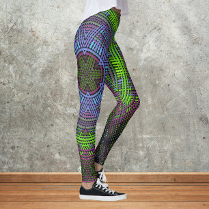 Leggings Weer Mandala vert violet et bleu