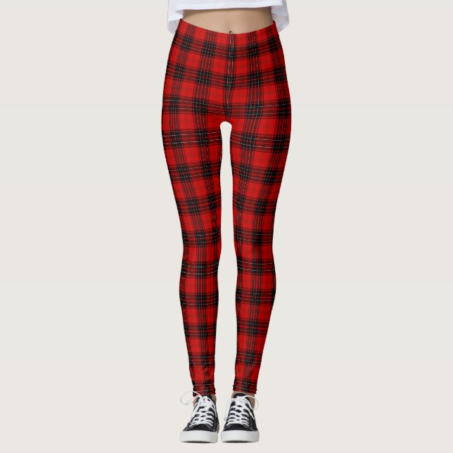 Leggings Wemyss tartan rouge noir plaid (Devant)
