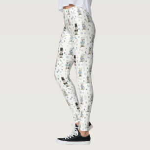 Leggings Westies blancs fantaisistes avec accessoires