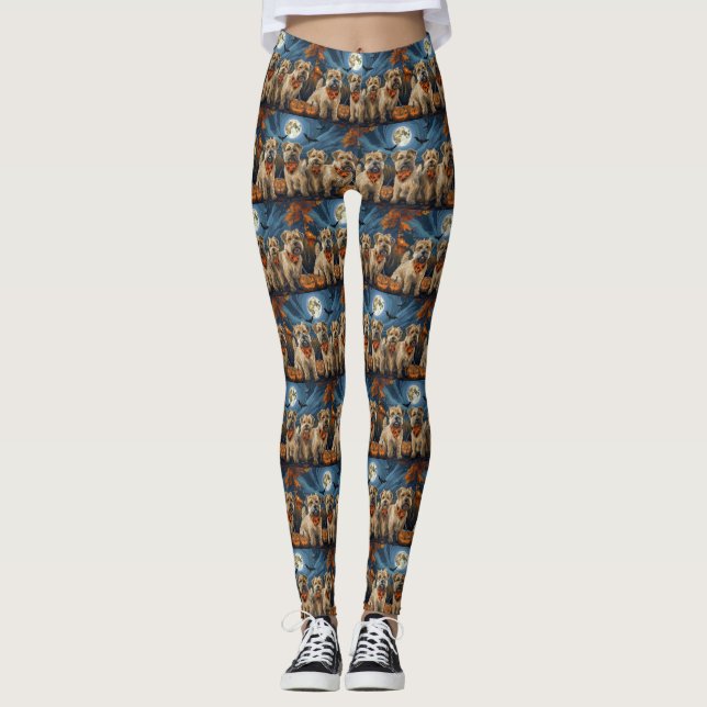 Leggings Wheaten Terrier Halloween Éffrayant (Devant)