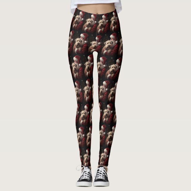 Leggings Wheaton Terrier Avec Noël Festif Du Père Noël (Devant)