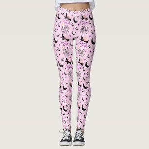 Leggings Whimsical "Run Away With Me" Halloween Witch & Bat