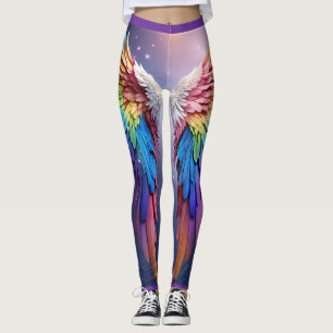 Leggings "Whispers céleste : Ange arc-en-ciel hyper-réalist